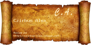 Czirbus Alex névjegykártya