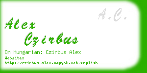 alex czirbus business card